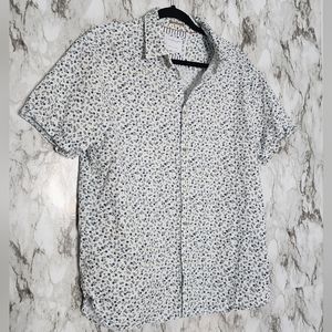 Denim and Flower Ricky Singh Nordstrom Short Sleeve Floral Button Down XL